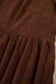 Coffee Winter Corduroy V Neck Long Sleeve Plus Size Mini Dress