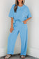 Sky Blue Drop Shoulder Boxy Tee and Barrel Pants Set