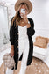 Purple Hollow-out Openwork Knit Cardigan