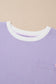 Purple Color Block Patchwork Half Sleeve Oversized T Shirt