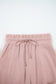 Light Pink Drop Shoulder Puff Sleeve Crop Pullover Drawstring Wide Leg Pants Set