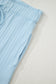 Beau Blue Ribbed Button V Neck Tank Top and Shorts Set