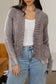 Dark Brown Mineral Wash Exposed Seam Patchwork Knit Open Sweater Cardigan