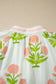 Pink Plus Size Floral Print Striped Trim V Neck Blouse