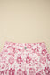 Pink Vintage Floral Print Denim Shift Pants