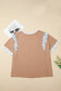 Chestnut Animal Color Block Patchwork Plus Size Tee