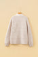Parchment Solid Color Textured Zip V Neck Pullover Sweatshirt