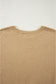 Tan Leopard Bow Decor Split Cuff Contrast Trim Sweater