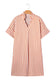 Brown Stripe Pinched V Neck Turn-up Cuffs Shift Mini Dress