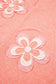 Fresh Salmon Floral Patchwork V Neck Long Sleeve T Shirt
