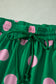 Pink Polka Dot Print V Neck Tee Short Set