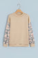 Beige Camouflage Sleeve Crewneck Baggy Pullover Sweatshirt