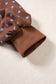 Brown Polka Dot Drawstring Wide Leg Long Sleeve Top Pant Set