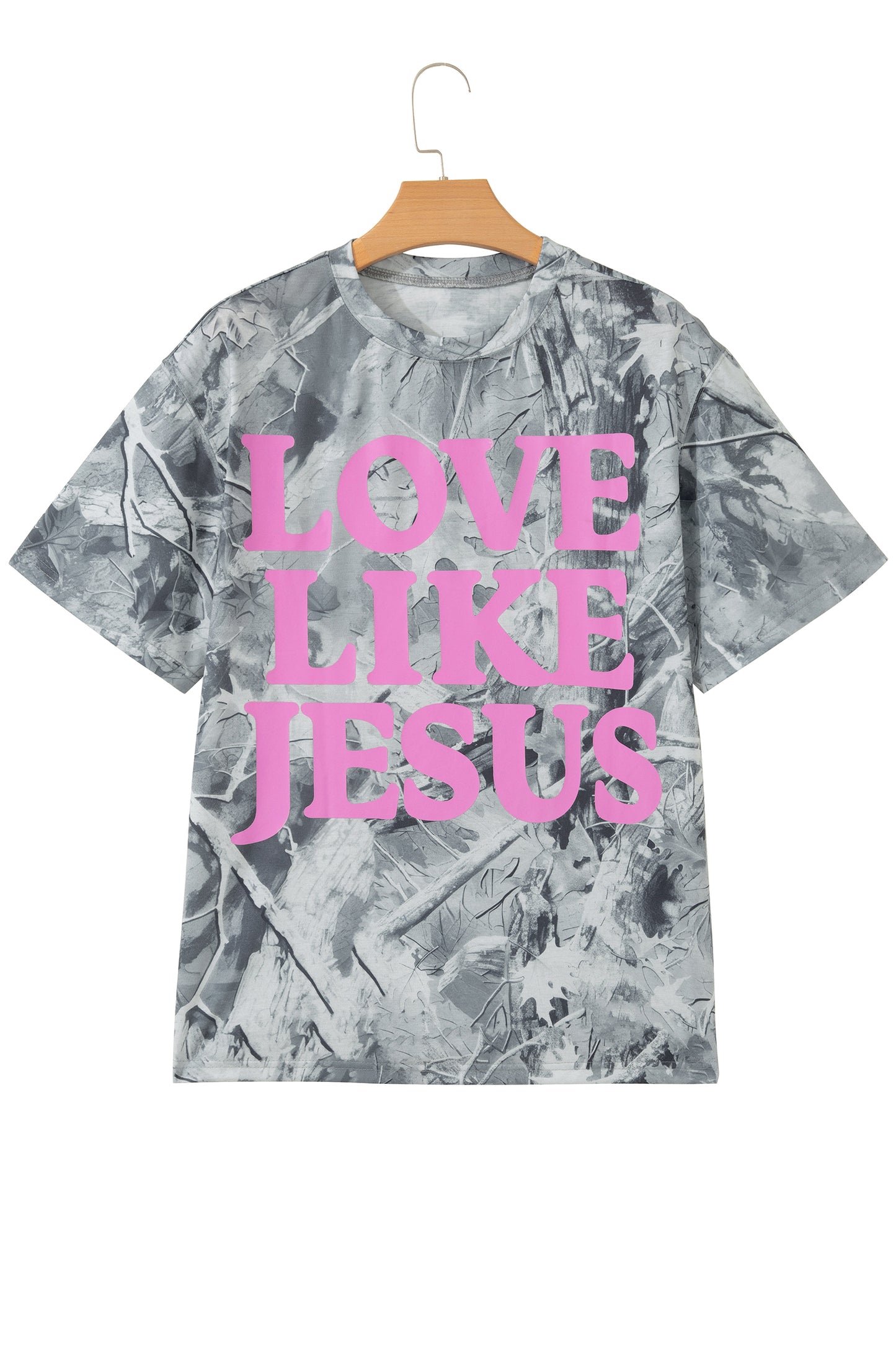 Beige Camo Woodland LOVE LIKE JESUS Casual Tee