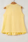 Yellow Cream Bow Tie Notched Neck Pleated Tank Top