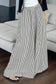 Black Stripe Elastic Waist Ultra Wide Leg Pants