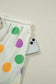 Sky Blue Polka Dot Print Drop Shoulder Pullover Drawstring Shorts Set