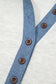 Light Grey Denim Patchwork Buttoned Polo Collar Long Sleeve Top