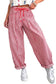 Red Stripe Drawstring Casual Loose Pants