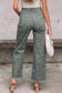 Rose Leopard Frayed Edge Wide Leg High Waist Jeans