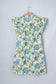 Beige Floral Print V Neck Triple Ruffle Short Sleeve Shift Mini Dress