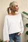 Sky Blue Solid Color Knit Loose Bracelet Sleeve Dolman Sweater