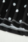 Black Exposed Seam Detail Polka Dot Loose Tee Drawstring Shorts Set
