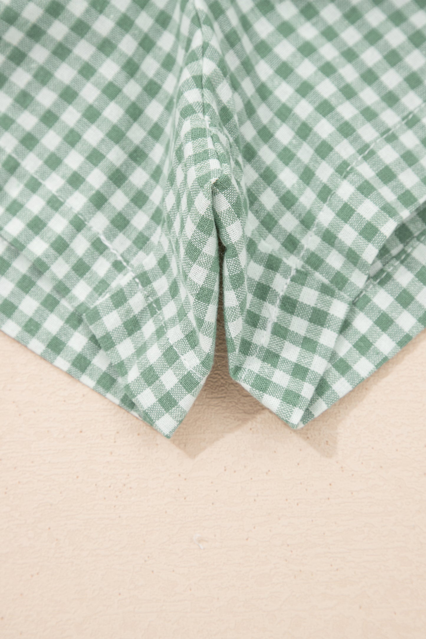 Sky Blue Contrast Trim Plaid Print Plus Size Shorts
