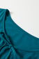 Blue Sapphire Plus Size Solid Color Bow Tie Peplum Tank Top
