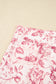 Pink Vintage Floral Print Denim Shift Pants