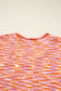 Orange Vibrant Abstract Print Drop Shoulder V Neck Tunic Oversized Sweater