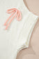 White Short Sleeve Knit Contrast Bow Knot Loose Sweater
