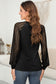 White Lace Patchwork Long Raglan Sleeve Pleated Top