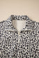 Brown Leopard Print Quarter Zip Corduroy Sweatshirt