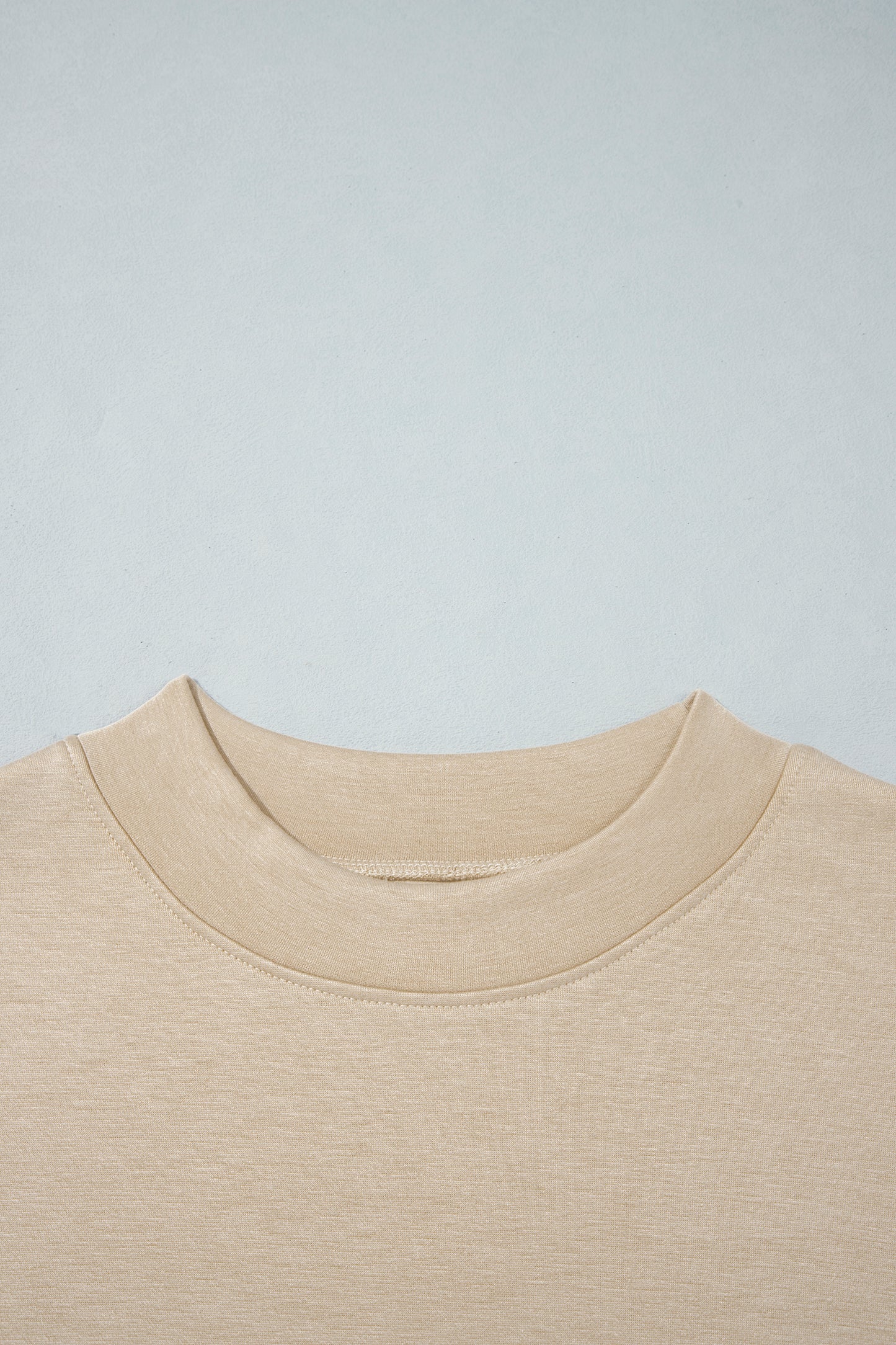 Beige Camouflage Sleeve Crewneck Baggy Pullover Sweatshirt