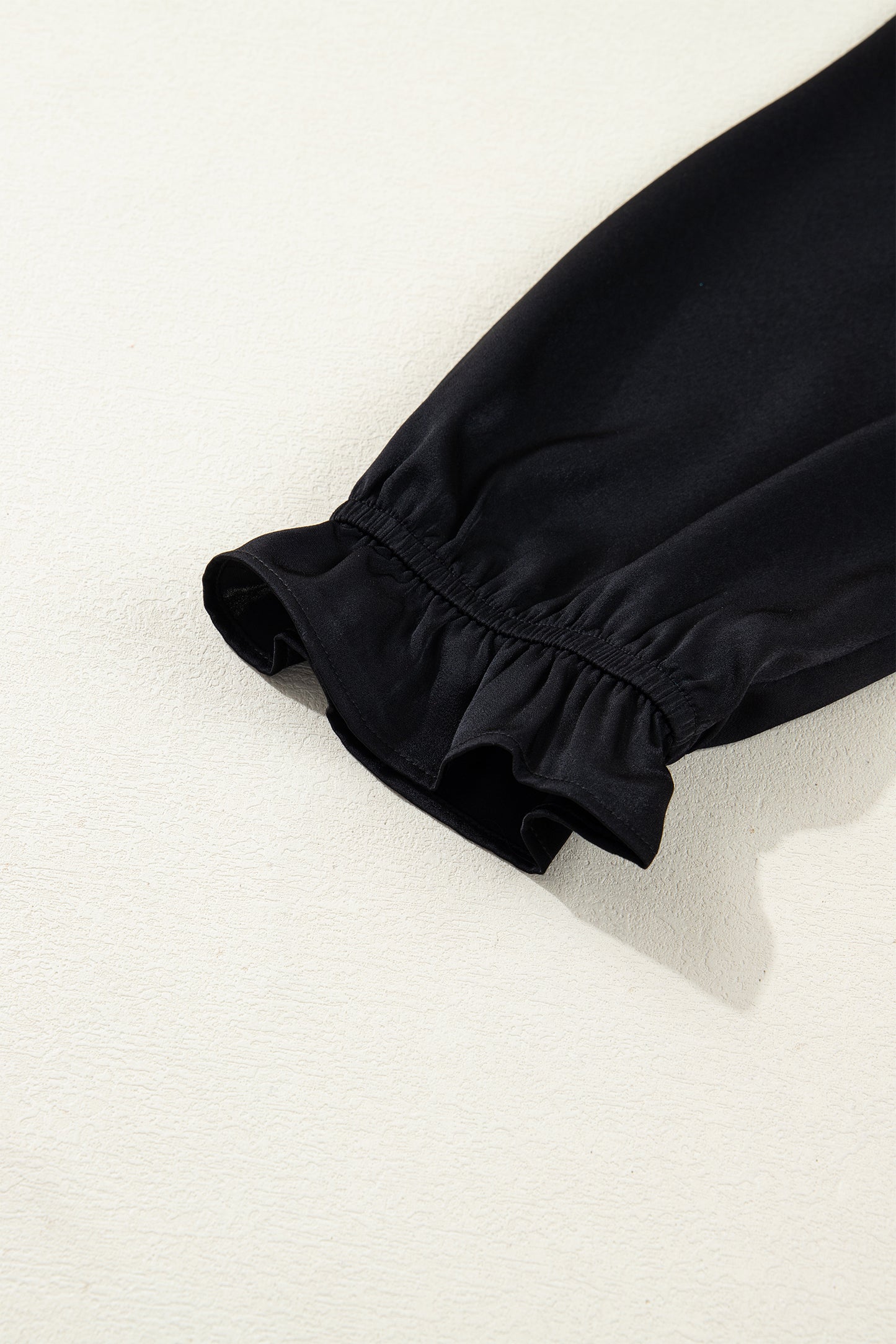 Black Flounced Bracelet Sleeve V Neck Tiered Maxi Dress
