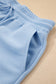 Beau Blue Textured Ruffled Sleeve Zipped Top and Wide Leg Pants Set