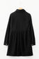 Vineyard Green Corduroy Half Button Collared Long Sleeve Mini Dress