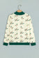 Multicolour Mallard Print Patchwork Colorblock High Neck Sweatshirt