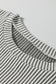 Gray Ribbed Knit Round Neck Long Lantern Sleeve Top