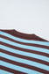 Brown Stripe Color Block Loose Crew Neck Cuffed Sweater