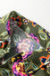 Green Plus Size Floral Print Collared V Neck Loose Mini Dress