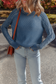 Dark Brown Contrast Cable Knit Sleeve Casual Sweater