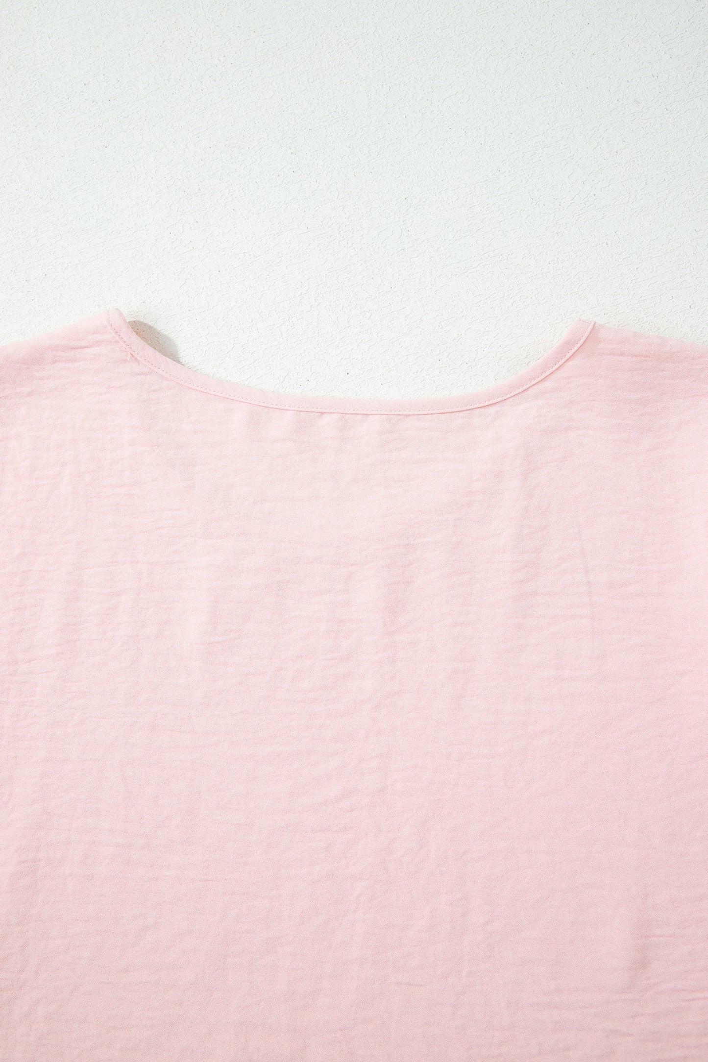 Sea Green Solid Color Ruffle Trim Short Sleeve Blouse