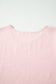 Sea Green Solid Color Ruffle Trim Short Sleeve Blouse