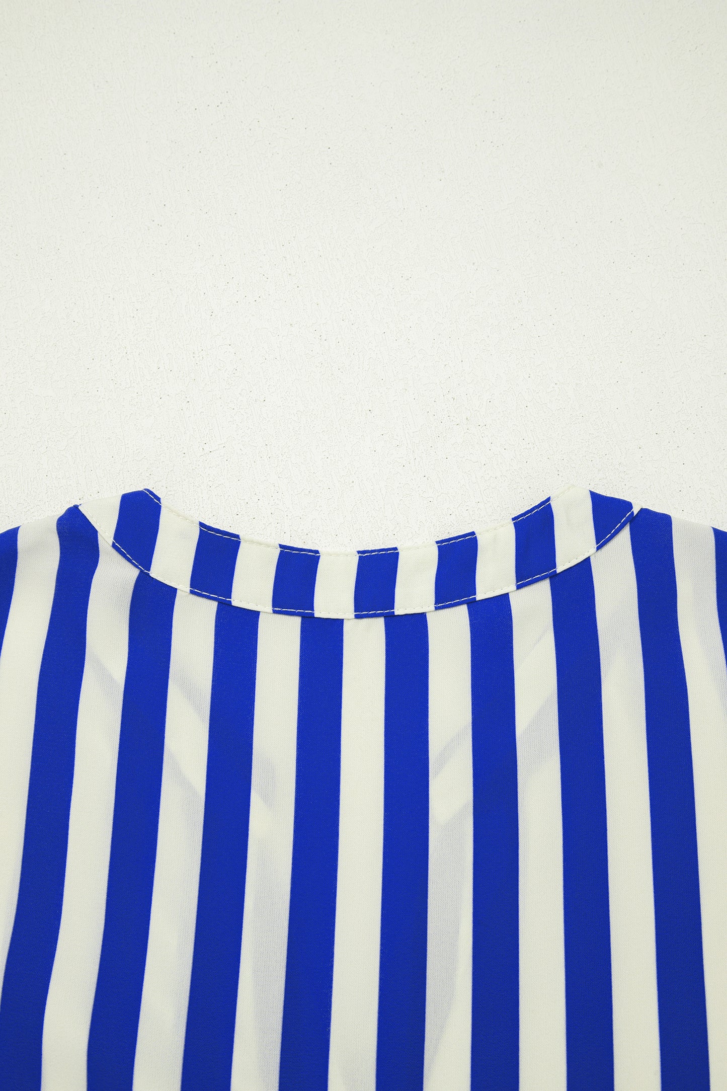 Sky Blue Stripe Balloon Sleeve Loose Button up Shirt
