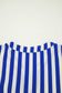 Sky Blue Stripe Balloon Sleeve Loose Button up Shirt