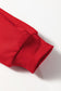Fiery Red Varsity Striped Detail Crew Neck Plus Sweatshirt