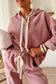 Parchment Leopard Drawstring Pullover Hoodie and High Waist Pants Corduroy Suit