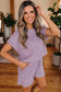 Brown Stripe Breathable Textured Knit Short 2pcs Set